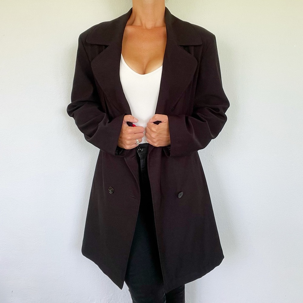 Vintage Esprit black water resistant trench coat size XL